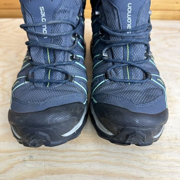 Salomon Black and Green Athletic Shoes - Picture 2 of 8